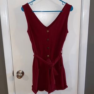 Shorts romper with pockets